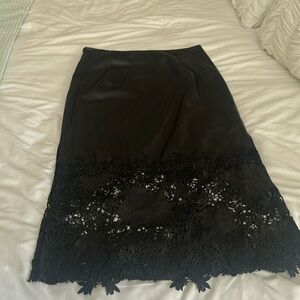 Generation Love appliqué and vegan leather skirt